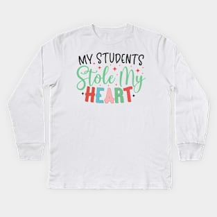 My students stole my heart Kids Long Sleeve T-Shirt